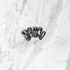 In The Cards | Tarot Inspired Luxury Handmade reusable press on nails | Gothic Witchy Glue On Nails | Square, Coffin, Almond, Stiletto