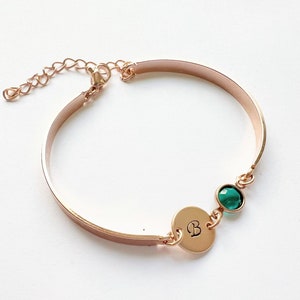 Regalo para mamá primeriza • Pulsera para nueva mamá • Pulsera para mamá • Pulsera con letra inicial Regalo del día de la madre • Pulsera infantil personalizada con piedra de nacimiento