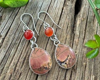 Carnelian and Cherry Creek Jasper Earrings