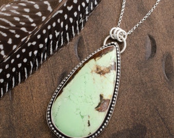 Lemon Chrysoprase Drop Pendant