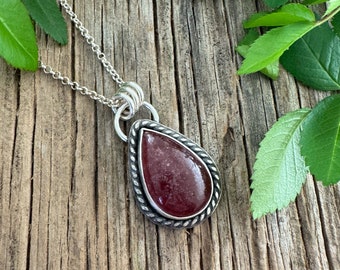 Lepidolite Gemstone Sterling Silver Pendant