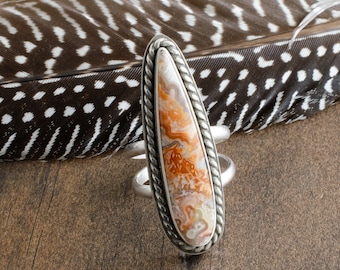 Crazy Lace Agate Talon Ring