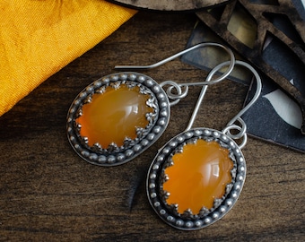 Honey Chalcedony Sterling Silver Earrings