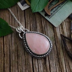 Rose Quartz Sterling Silver Pendant