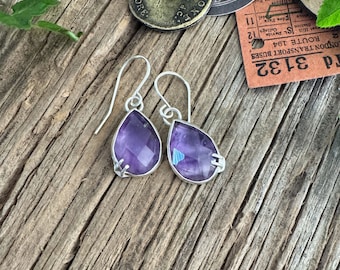 Faceted Amethyst Earrings