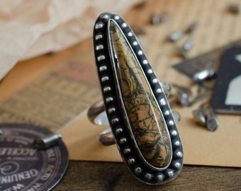 Yellow Feather Jasper Ring