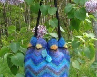 Felted Blooming Zig Zag Bag
