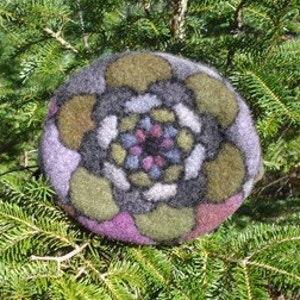 Felted Stained Glass Bag with Flap knit image 2