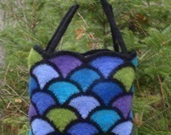 Felted Stained Glass Tote crochet pattern