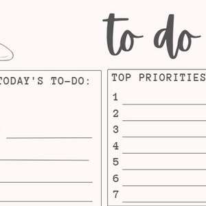 Cute To Do List - Digital Download