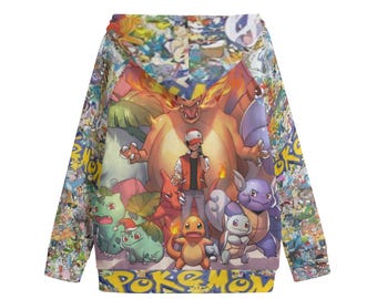 Pokémon-cotton-All-Over Print Kid's Zip Up Hoodie