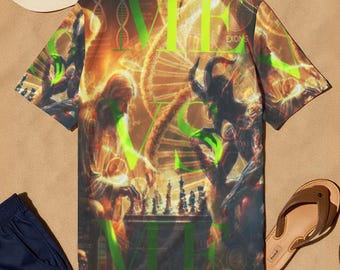 ME VS ME-All-cotton-Over Print Men's O-Neck T-Shirt | 190GSM