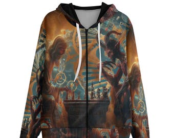 Spiritual chess-cotton-All-Over Print Unisex Pullover Hoodie With Zipper
