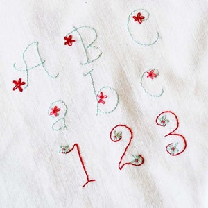 Hand Embroidered Alphabets Designs Instant Download image 4