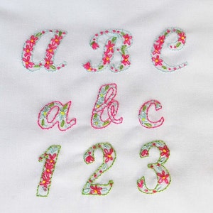 Hand Embroidered Alphabets Designs Instant Download image 5