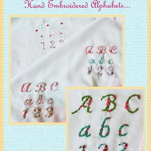 Hand Embroidered Alphabets Designs Instant Download image 1