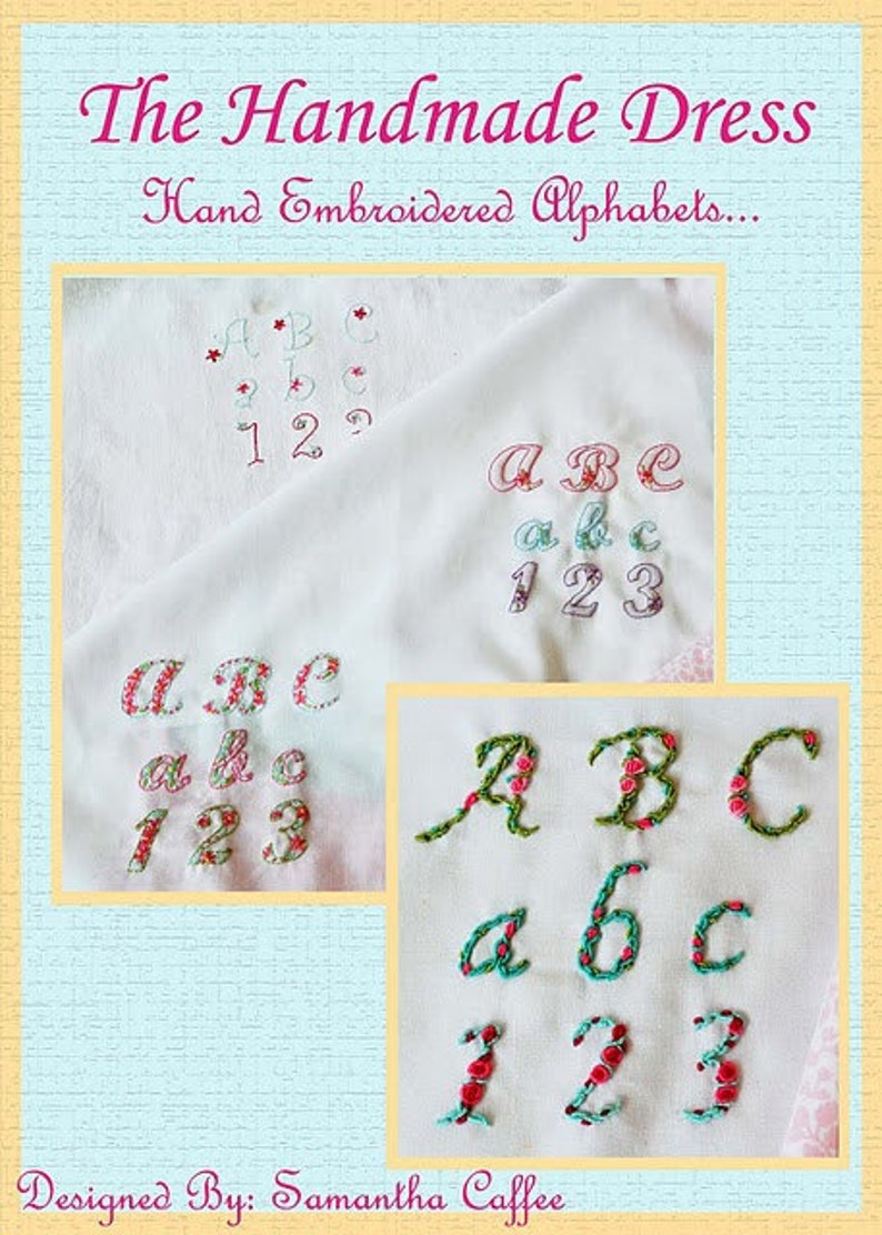 Hand Embroidered Alphabets Designs Instant Download image 1