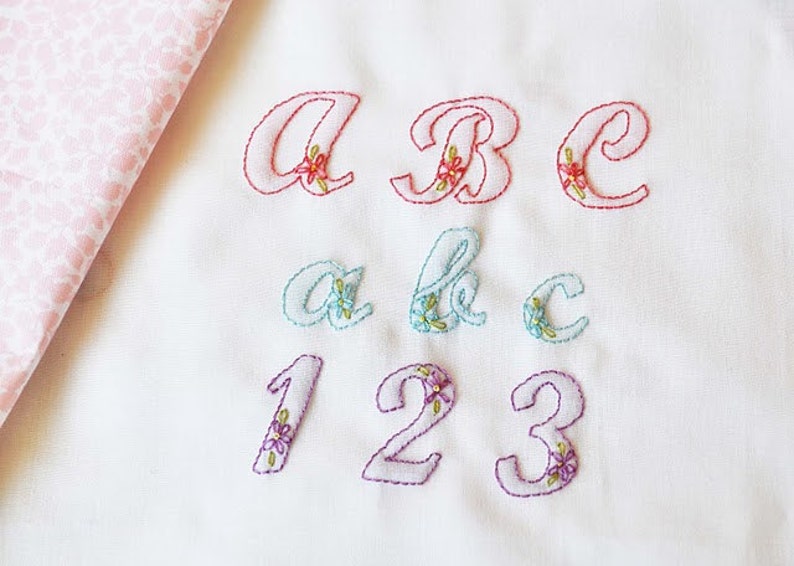 Hand Embroidered Alphabets Designs Instant Download image 3