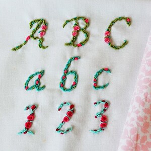 Hand Embroidered Alphabets Designs Instant Download image 2