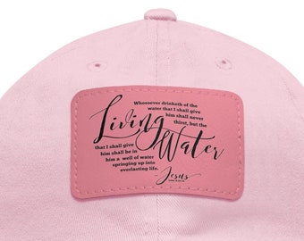 Living Water John 4 Scripture Hat, Bible Verse Gift, Scripture Cap, Christian Hat, Bible Verse Hat, Scripture Cap for Men and Women
