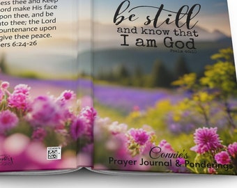 Personalized Prayer Journal, Psalm 46 Be Still and Know, Scripture Gift, Bible Study Journal, Devotional Journal, Christian Journal Diary