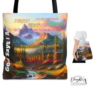 Scripture Tote Bag, I Am Tote Bag, Scripture Gifts Women, Faith Tote Bag, Scripture Bag, Bible Verse Tote Bag, Christian Gifts Women