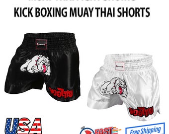 Short de muay thaï de haute qualité, kick boxing, short de boxe thaï Premium Bull Dog pour enfants et adultes