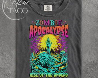 Zombie Apocalypse Shirt, Retro Horror T-Shirt, Zombie Shirt Undead Tee, Distressed 90s Halloween Shirt, Vintage Spooky Season Comfort Colors