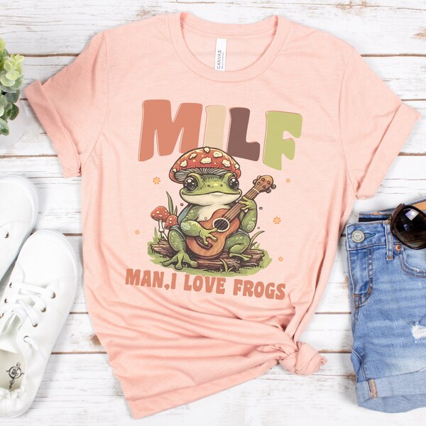 Retro Frosch Tshirt, lustiges Milf Froggy Shirt, Cottagecore Froggy Tee, Unisex Oversized, Kröten Shirt, Froschliebhaber Shirt, Muttertag