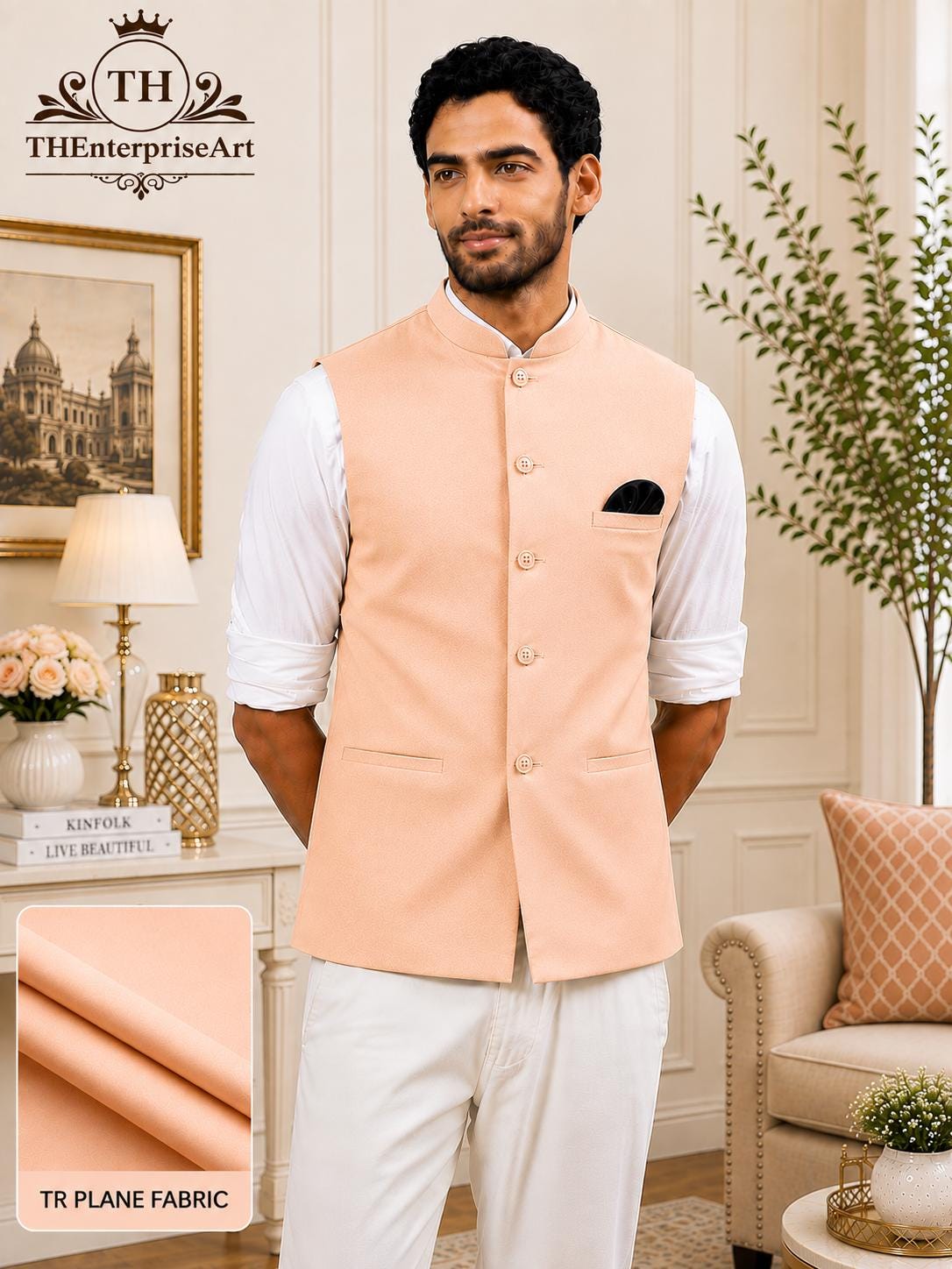 Peach Waistcoat - Etsy