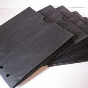 5 BLACK sewn paper bag scrapbook albums