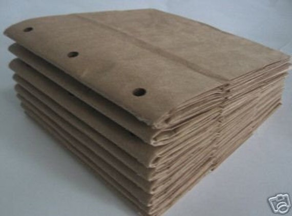 8x8 Paper Bag Scrapbook Albums 8 BROWN Books 3 Holes 