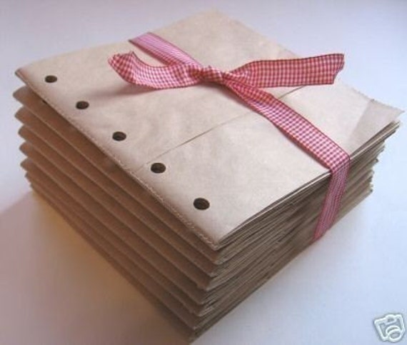 8x8 SEWN paper bag scrapbook albums 4 books