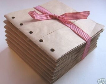 6X6 SEWN paper bag scrapbook albums- 8 BROWN books for cottoncandicreation