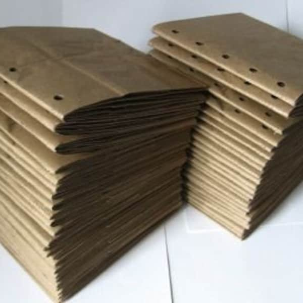 6x6 SEWN  paper bag scrapbook albums - 50 BROWN books