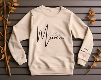 Felpa personalizzata per la mamma con nomi dei bambini sulla manica, regalo di compleanno della mamma, maglione per la mamma, regalo per la festa della mamma, felpa per la nuova mamma