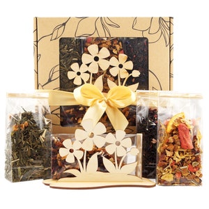 Gift Set &quot;Floral Harmony Tea&quot; UniTea Land 200g (7.05oz), Tea Lover Pack, Loose Leaf Tea Box