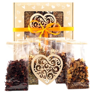Tea Gift Set &quot;Fruit and Herbal Tea &quot;Love&quot; UniTea Land 300g (10.6oz), Tea Lover Pack, Loose Leaf Tea Box