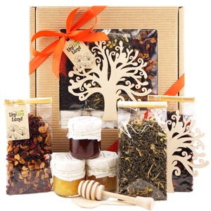 Geschenkset mit Tee und Süßigkeiten “Nature of Taste” UniTea Land, Teeliebhaber Paket, lose Blatt-Teebox