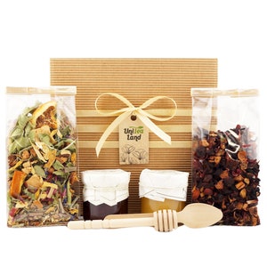 Geschenkset mit Tee und Süßigkeiten "Aromen der Natur"Unitea Land (Tee-Liebhaber-Pack, lose Teebox)"