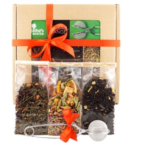 Tea Gift Set with Infuser Tong UniTea Land (Tea Lover Pack, Loose Leaf Tea Box)