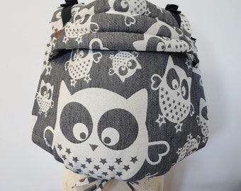 Kleinkind Babytrage Onbuhimo, verstellbare Größe 80-104. Natibaby Magical Owls Classic Wrap Wickelumwandlung