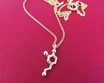 tiny dopamine necklace in 14K yellow gold plate