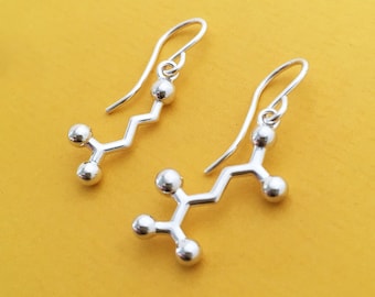 GABA-Glutamate Molecule Earrings - miss-matched for balance