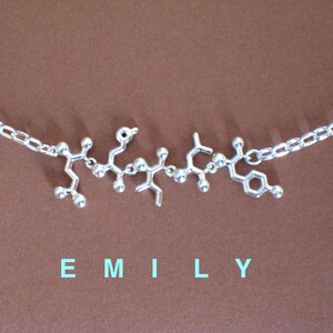 custom name or word amino acid necklace or earrings image 6