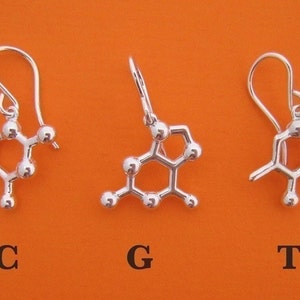 base pair earrings choose your favorite DNA and RNA nucleotide bases image 4