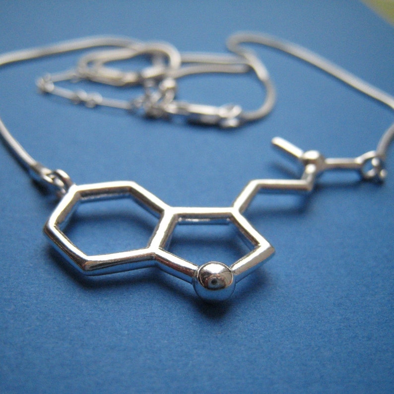DMT molecule necklace in solid sterling silver image 4