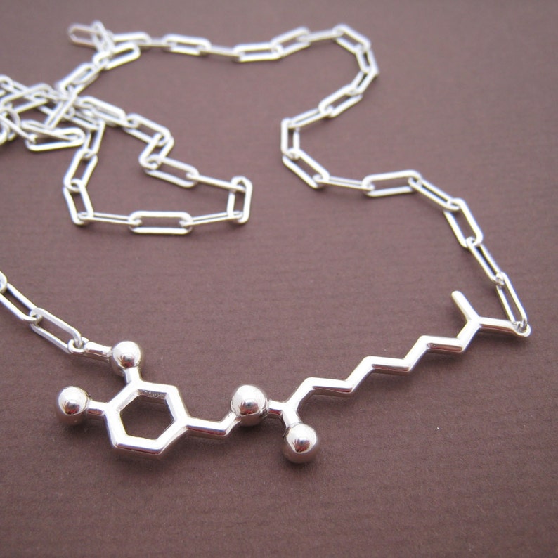 capsaicin molecule chili pepper necklace styled for men image 1