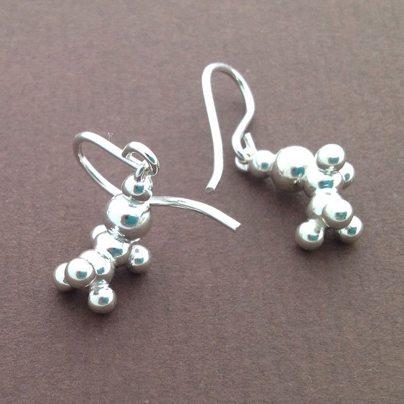 ethanol earrings alcohol molecule in solid sterling silver image 1