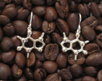 caffeine earrings in solid sterling silver